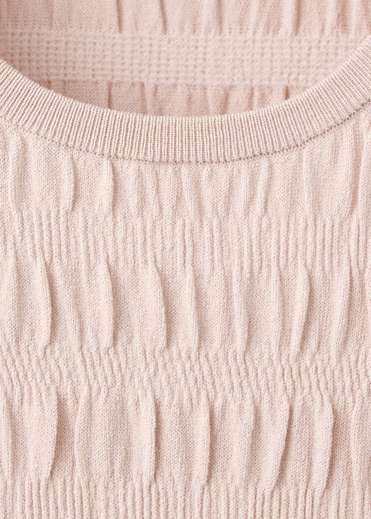 Ruched fine-knit sweater — Pastel Pink