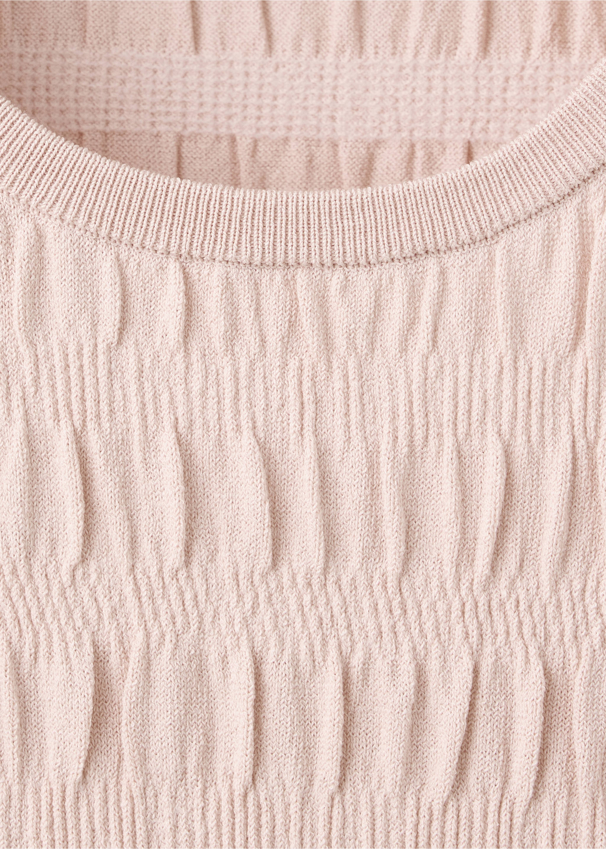 Pull en maille fine froncé - Détail de l'article 8, Rose pastel. Ref: 37024098-00.