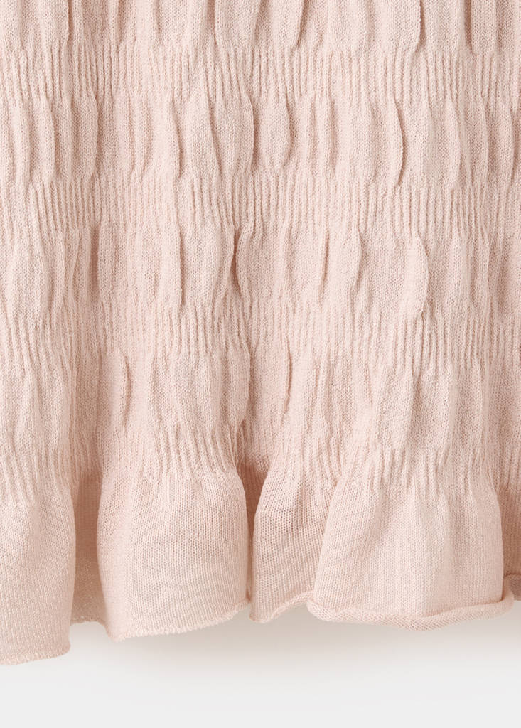 Ruched fine-knit sweater — Pastel Pink