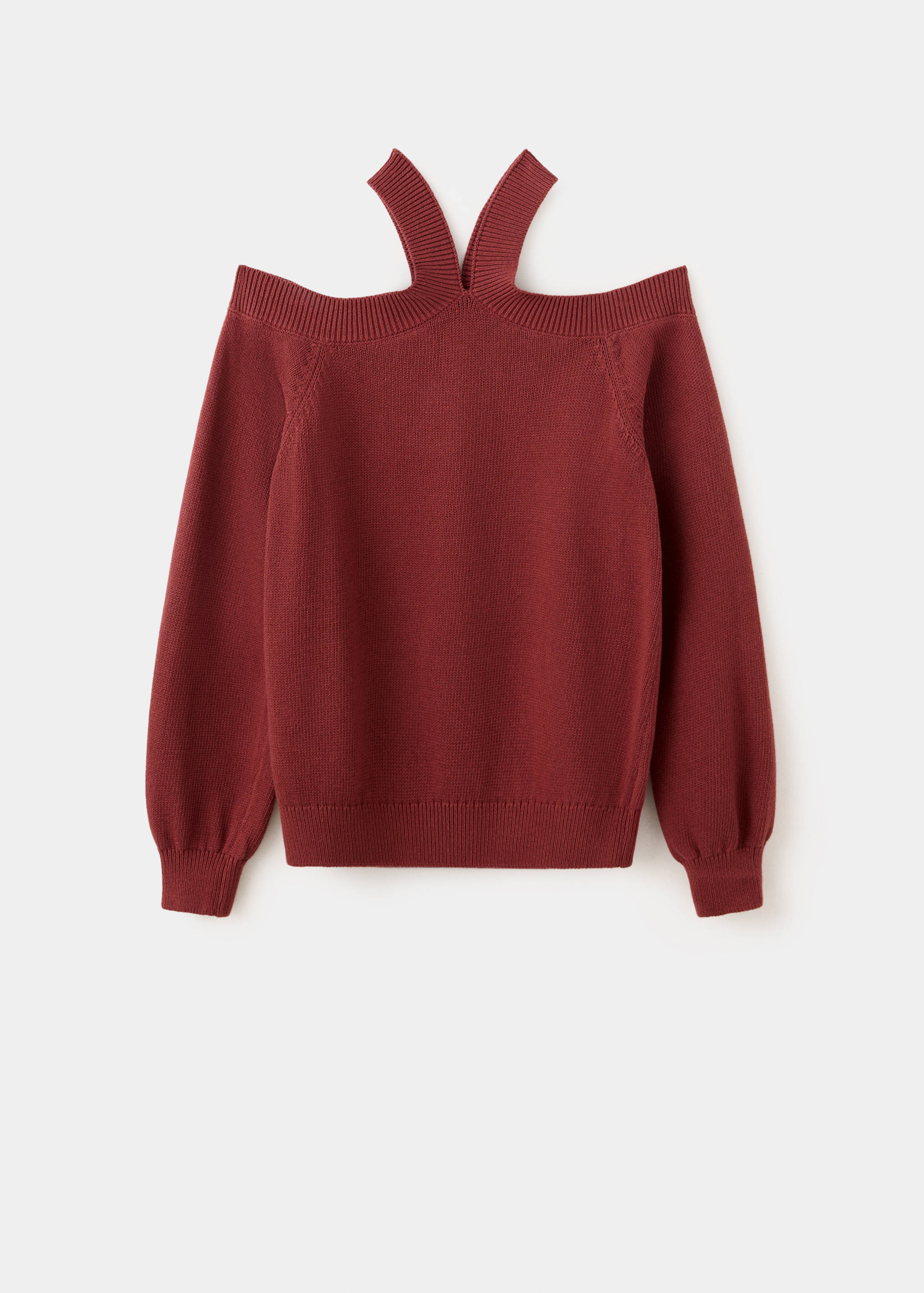 Gestrickter Pullover mit überkreuztem Ausschnitt - Artikel ohne Model