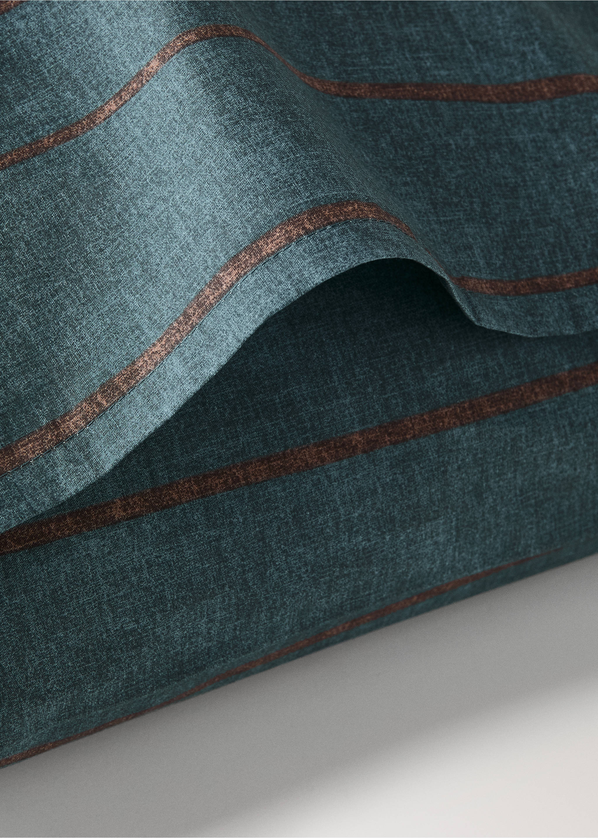 Pack de 2 fundas almohadas 100% algodón rayas 50x75 cm - Detalle del artículo 1, Azul petróleo. Ref: 37024103-00.