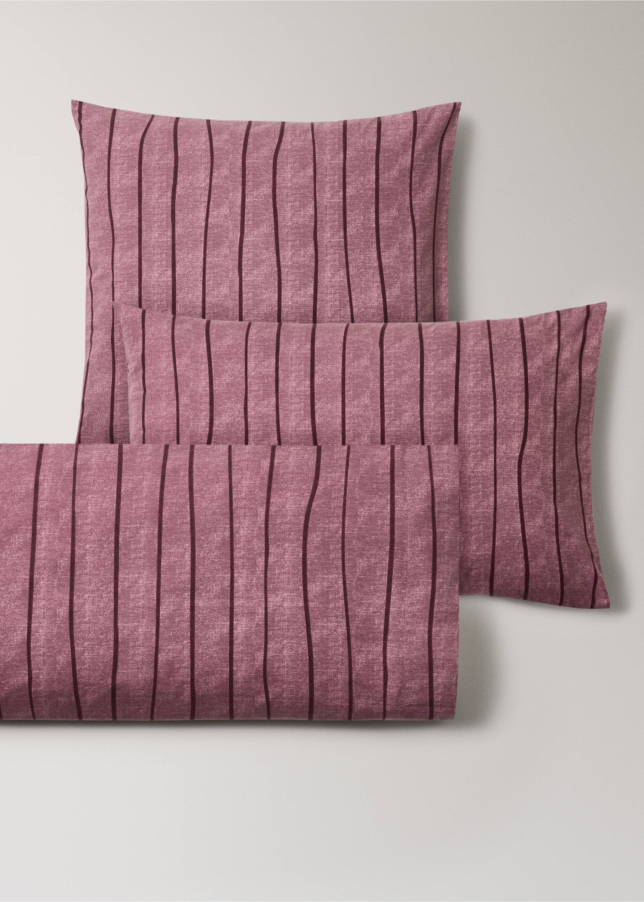 Pack de 2 fundas almohadas 100% algodón rayas 50x75 cm - Detalle del artículo 4, Rosa palo. Ref: 37024103-00.