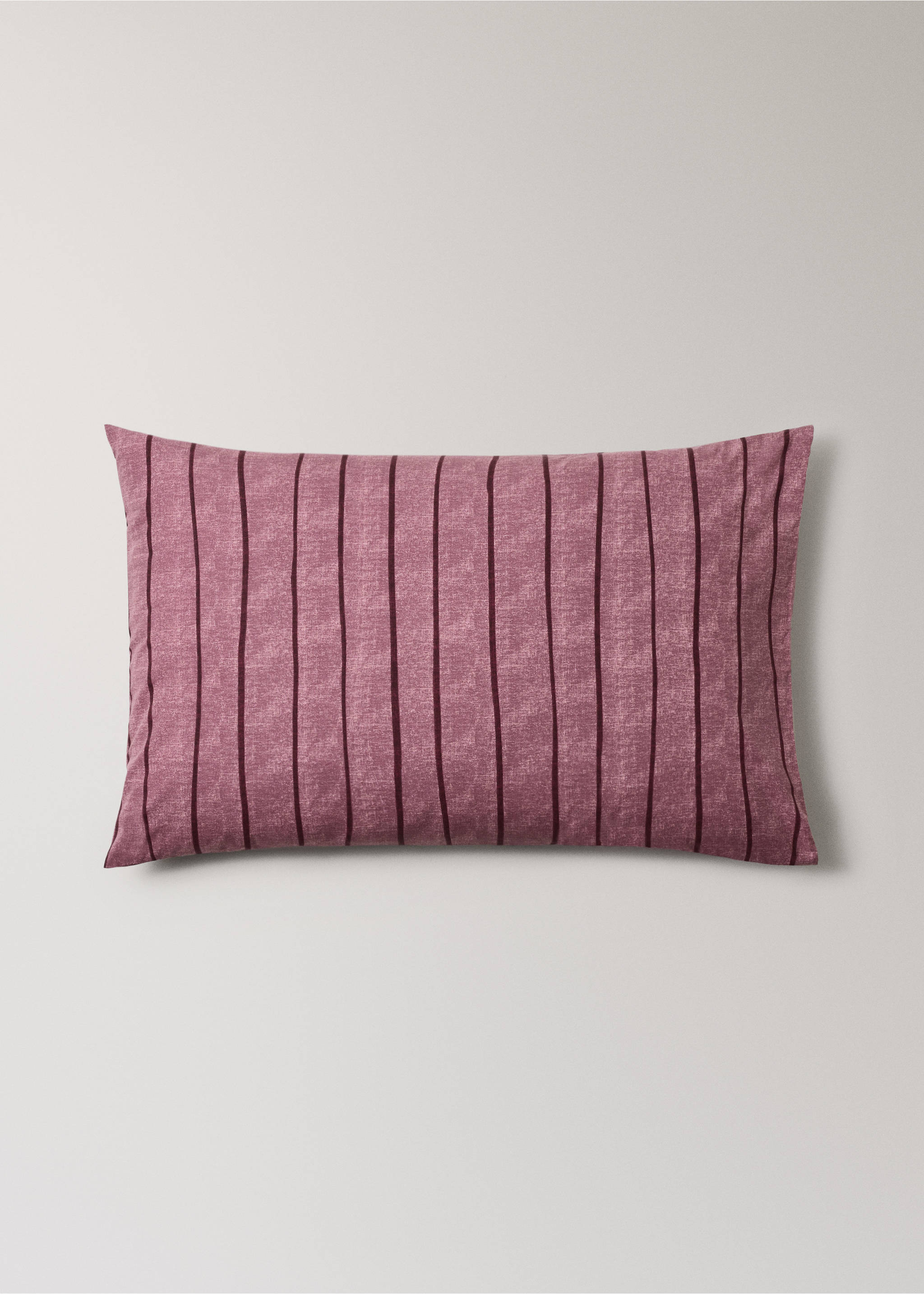 Pack de 2 fundas almohadas 100% algodón rayas 50x75 cm - Artículo sin modelo, Rosa palo. Ref: 37024103-00.