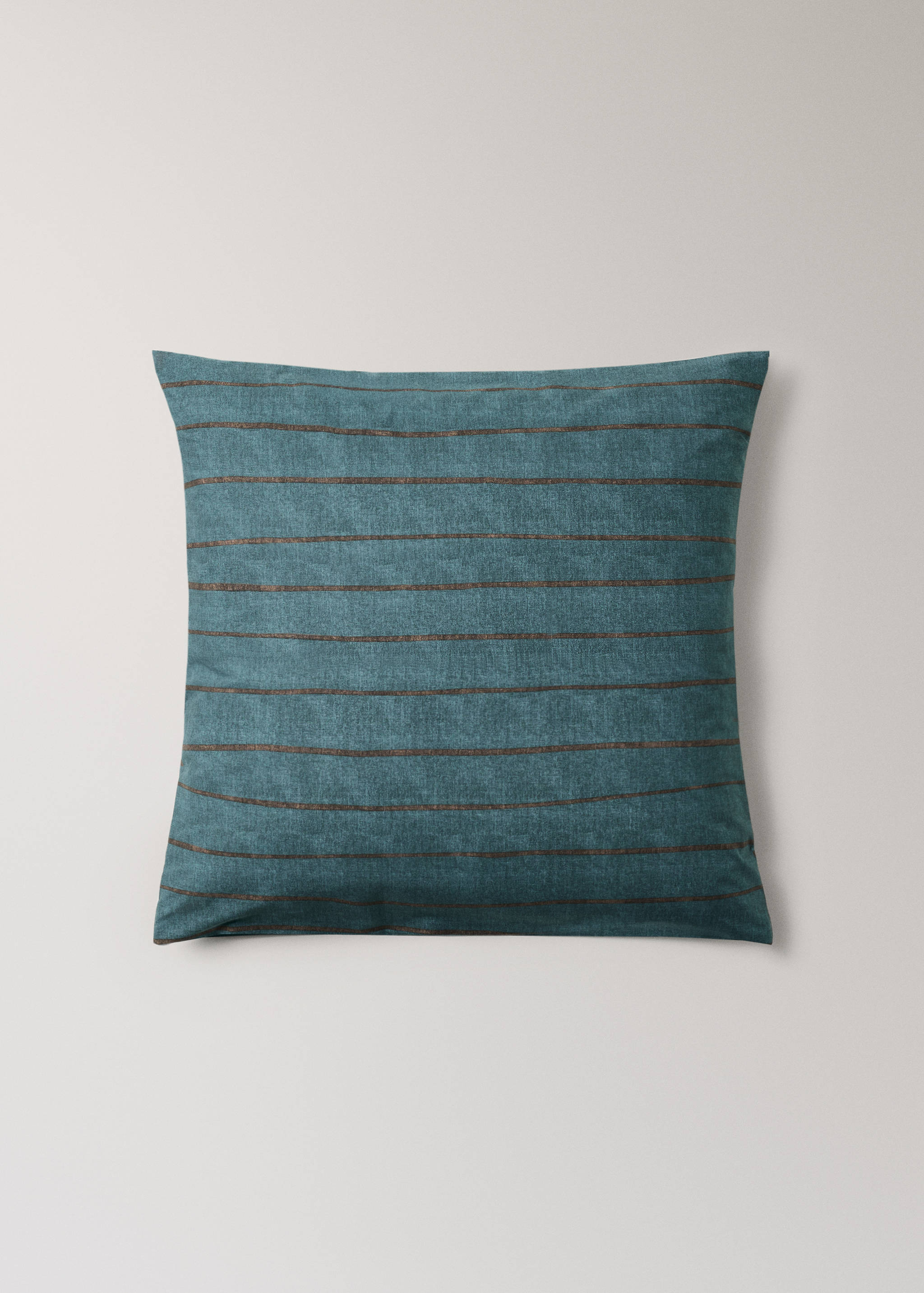 Pack of 2 100% cotton striped pillowcases 60 x 60 cm - Article without model