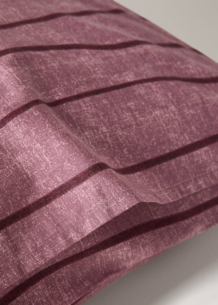 Pack of 2 100% cotton striped pillowcases 60 x 60 cm — Pale Pink