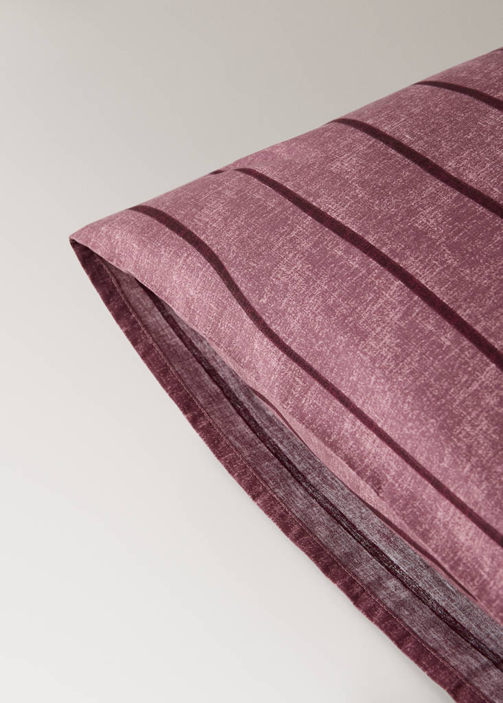Pack of 2 100% cotton striped pillowcases 60 x 60 cm — Pale Pink