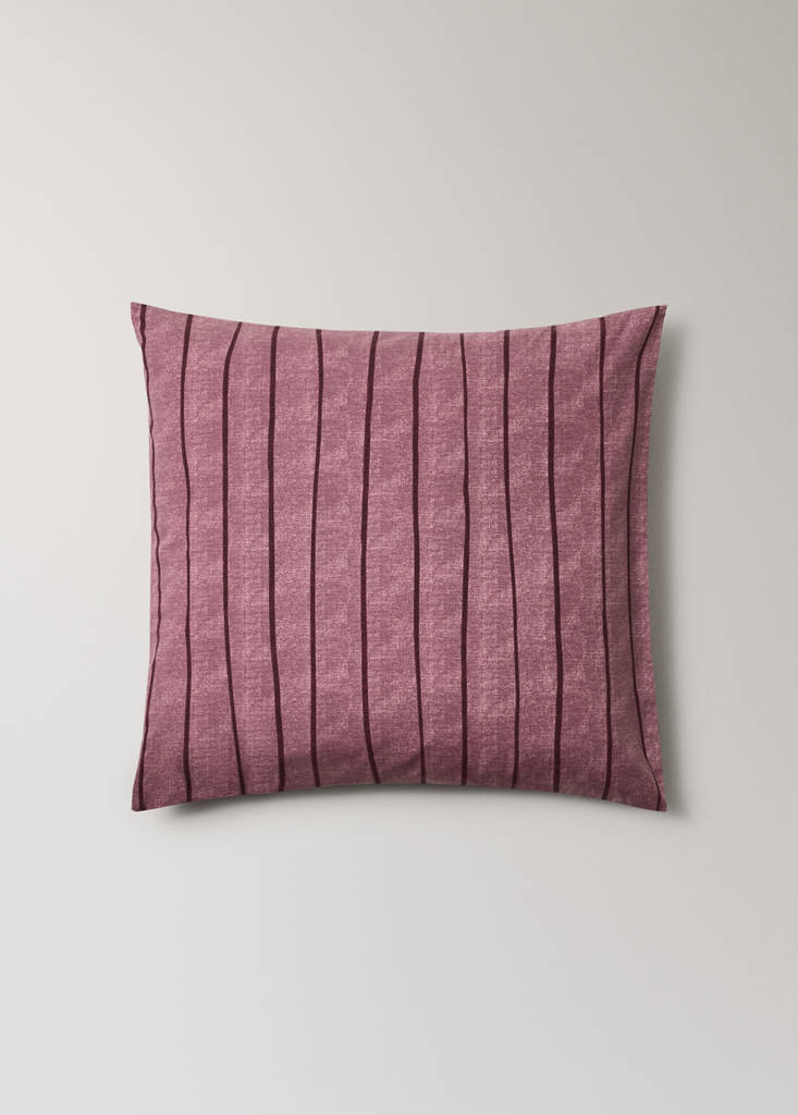 Pack of 2 100% cotton striped pillowcases 60 x 60 cm — Pale Pink