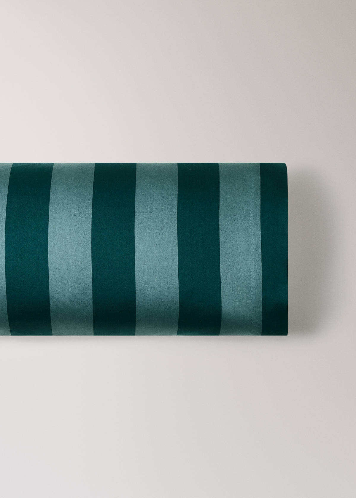 Wide-striped watercolour pillowcase 45x110cm — Petrol Blue