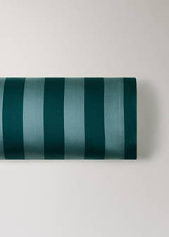 Wide-striped watercolour pillowcase 45x110cm — Petrol Blue 5