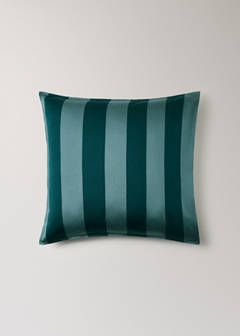 Two wide stripe watercolour pillow covers 60x60 cm — Petrol Blue 5