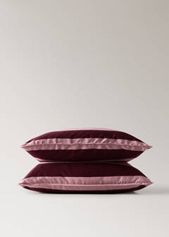 Two wide stripe watercolour pillow covers 60x60 cm — Maroon 3