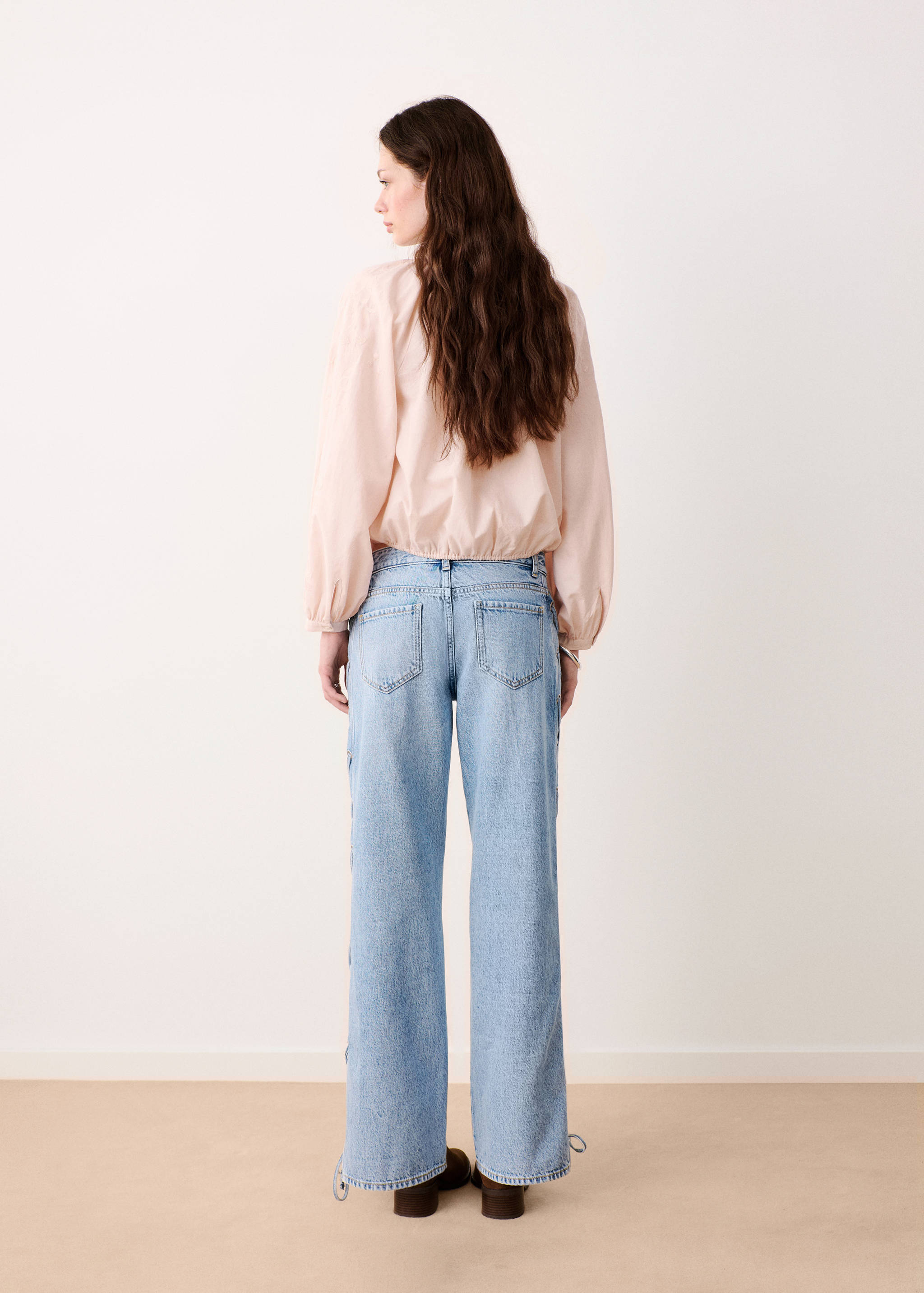 Straight-leg jeans with cord detail - Reverse of the article