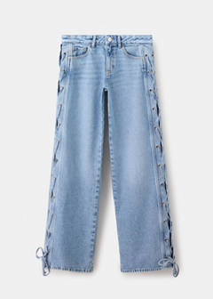 Straight-leg jeans with drawstring detail — Medium Blue 4