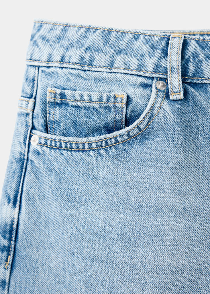 Mid-rise straight jeans — Medium Blue