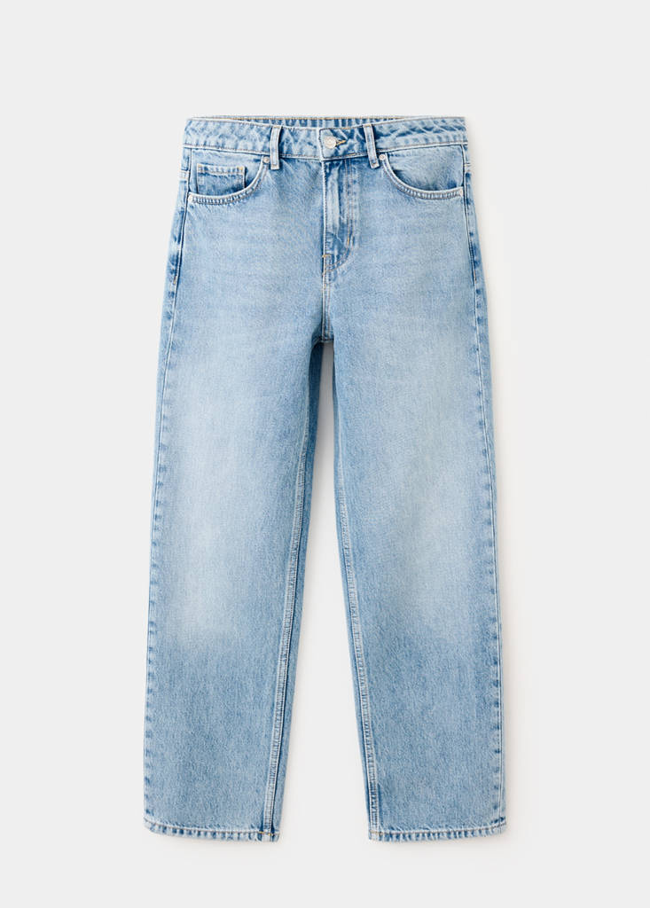 Mid-rise straight jeans — Medium Blue