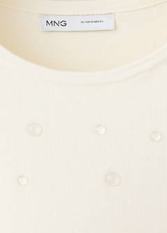 Short-sleeve beaded sweater — Ecru 6
