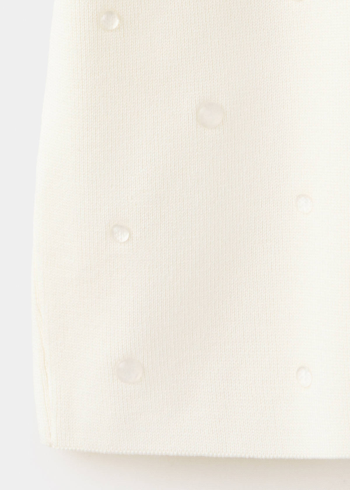 Short-sleeve beaded sweater — Ecru
