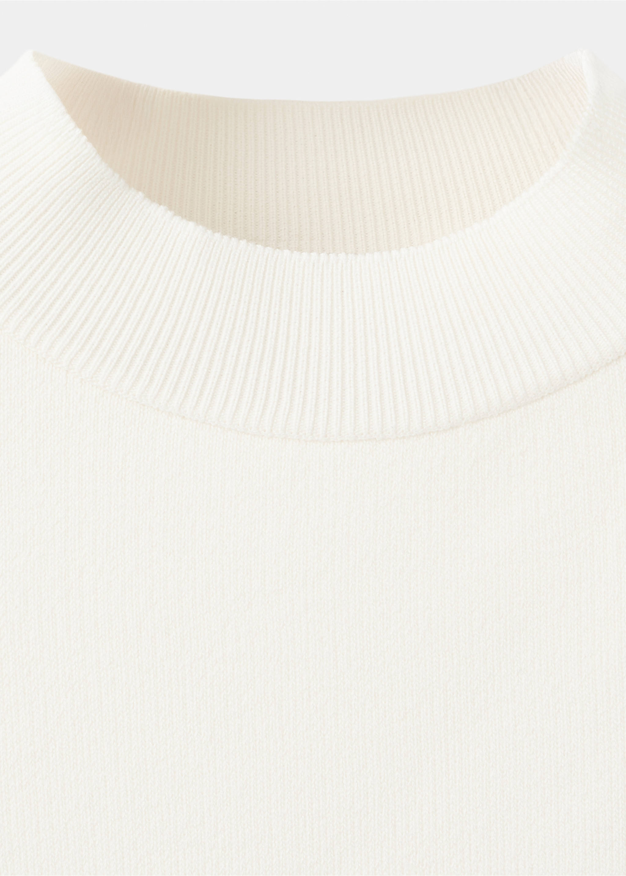 Short-sleeve mock neck sweater - Details of the article 0, Ecru. Ref: 37024115-00.