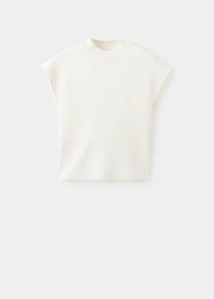Short-sleeved knitted sweater — Ecru 4