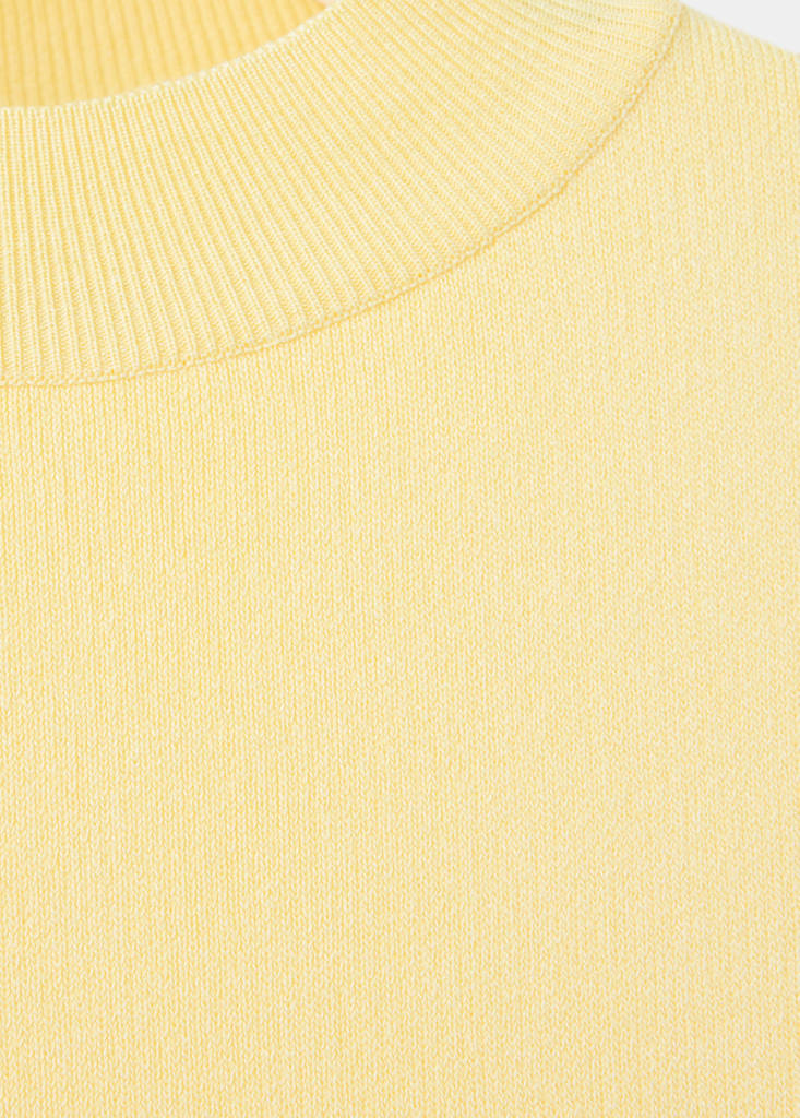 Short-sleeved knitted sweater — Vanilla