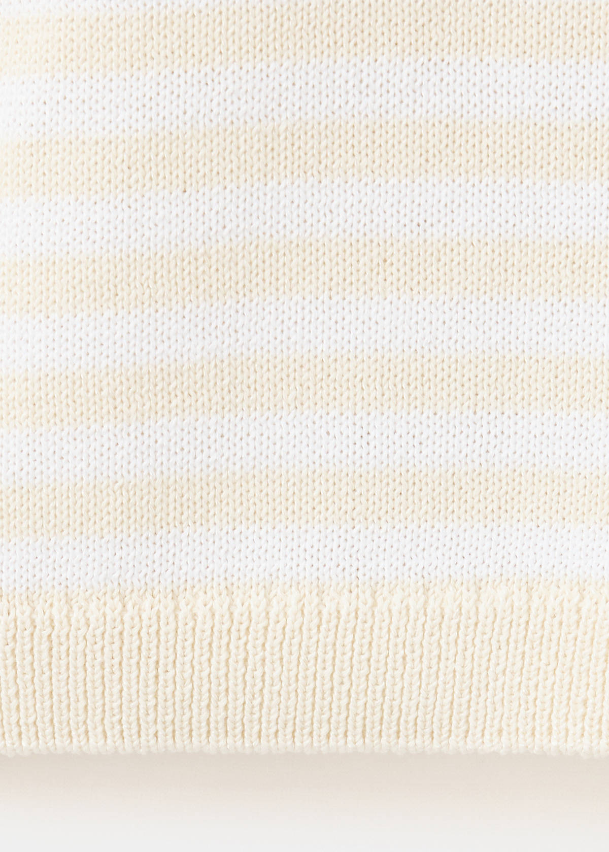 Striped mixed-material jumper — Ecru