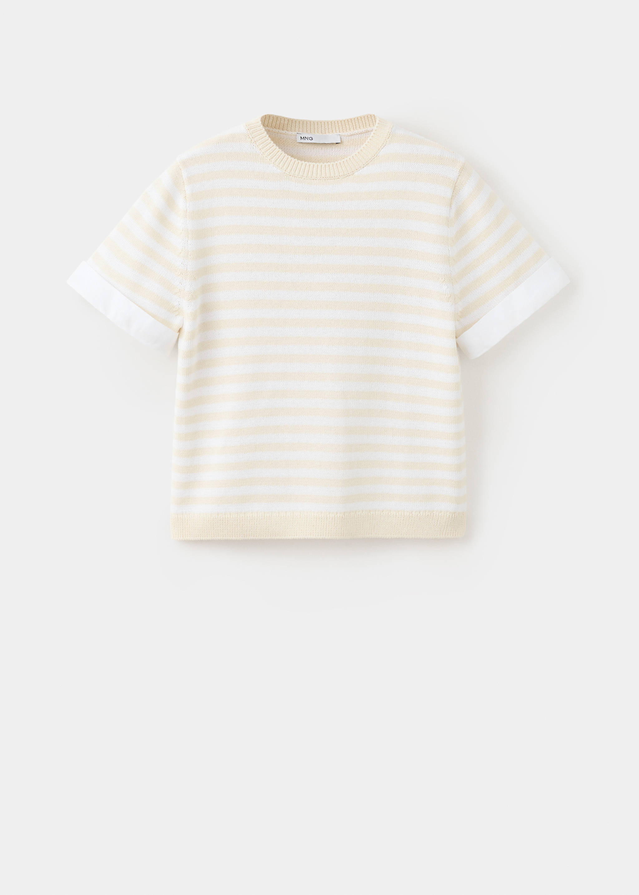 Striped mixed-material jumper - Article without model