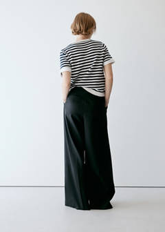 Striped mixed-material jumper — Navy 3