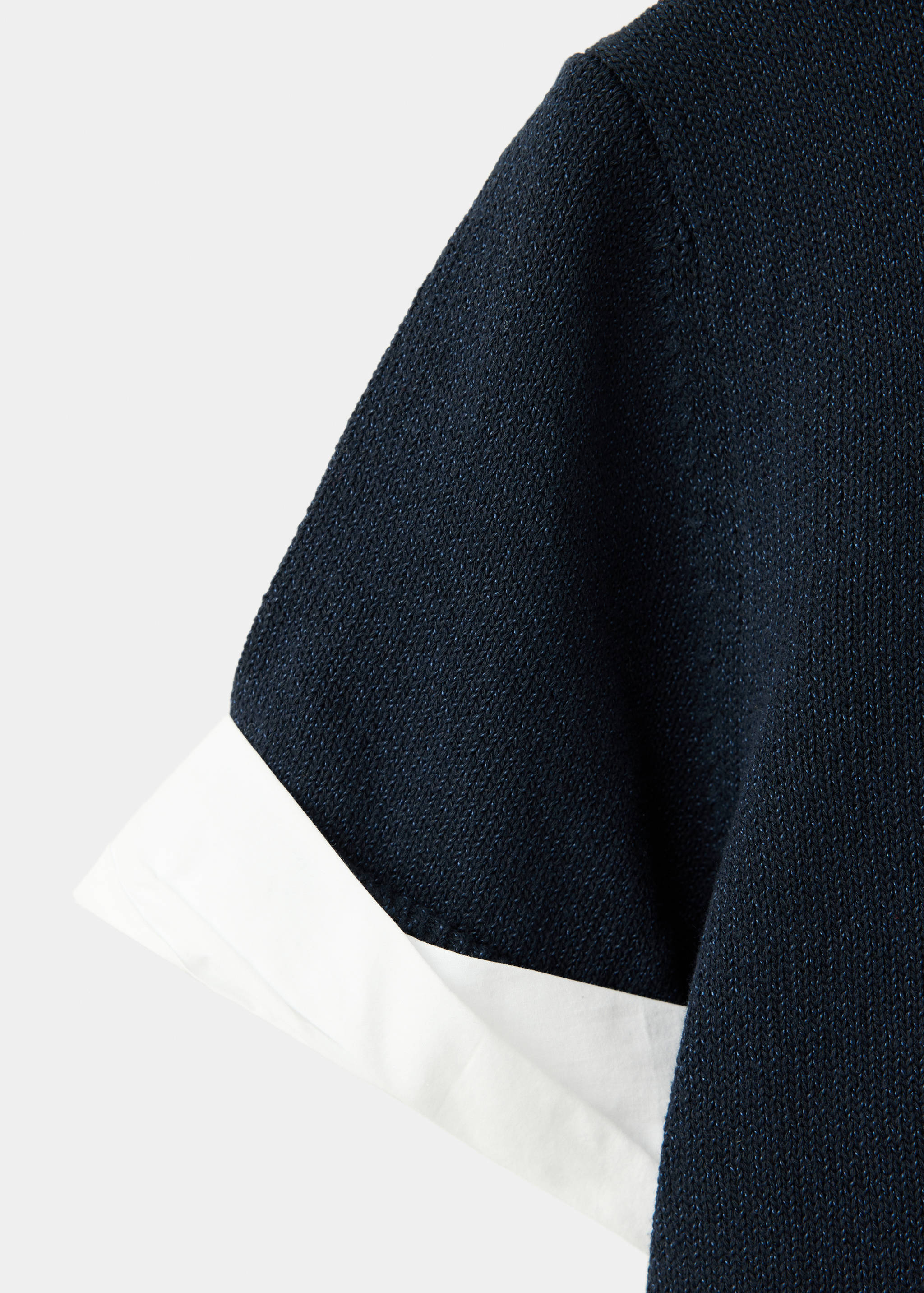 Striped mixed-material jumper - Details of the article 8