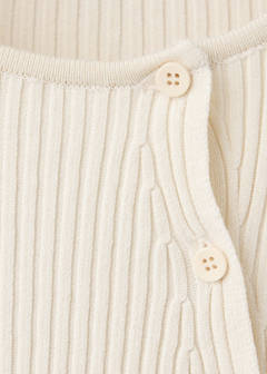 Ribbed asymmetric cardigan — Ecru 6