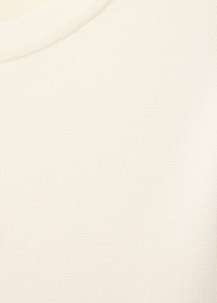 Short-sleeved fine-knit sweater — Ecru