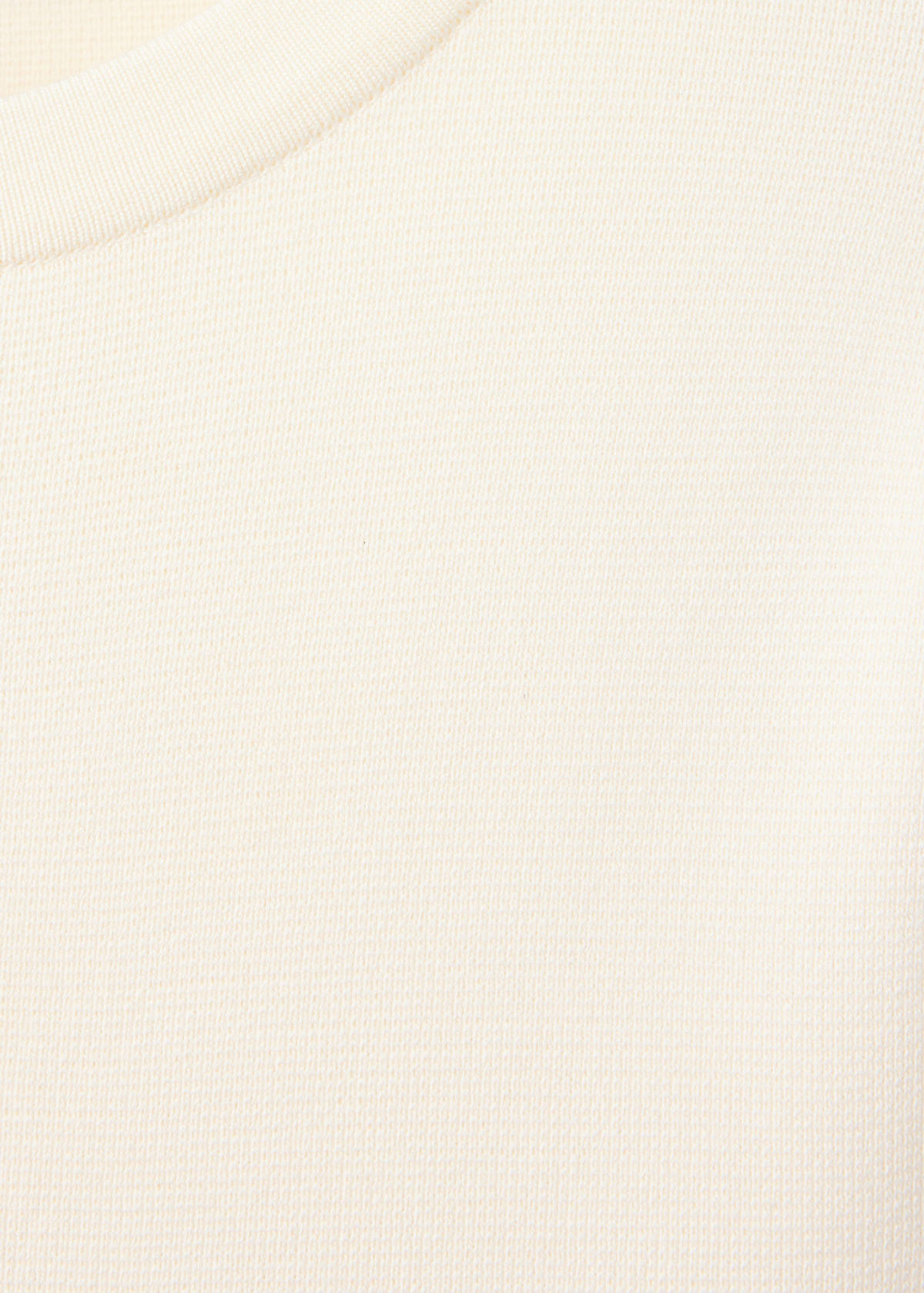 Short-sleeved fine-knit sweater — Ecru