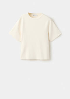 Short-sleeved fine-knit sweater — Ecru 6