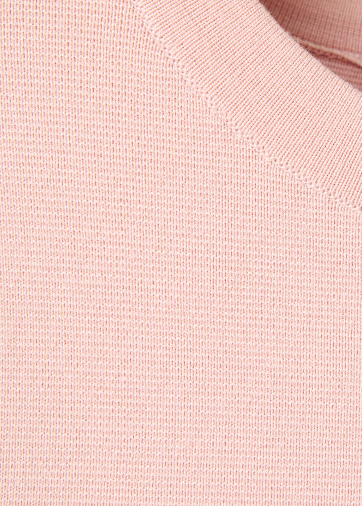 Short-sleeved fine-knit sweater — Light Pink