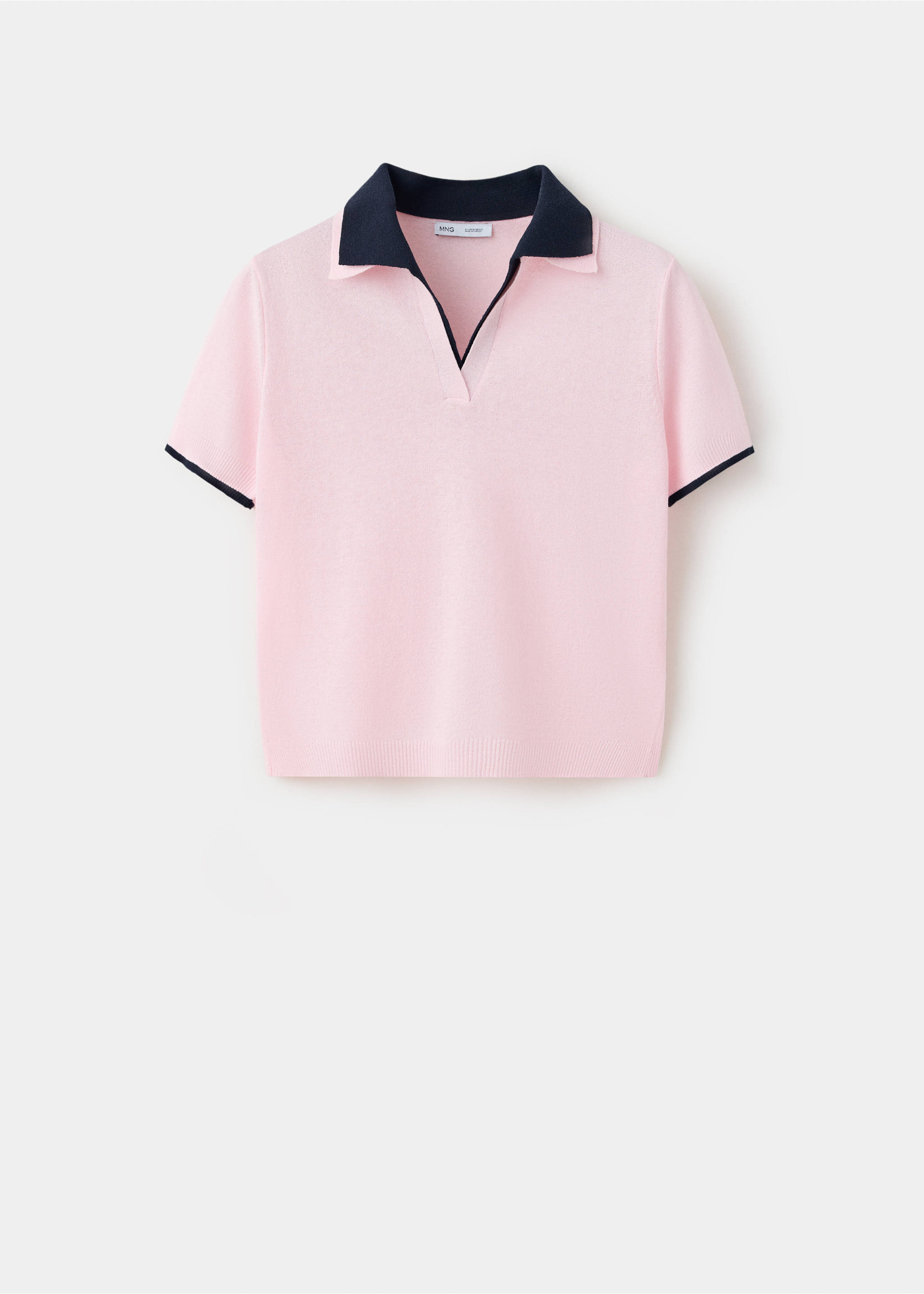 Polo en jersey avec col contrastant - Article sans modèle, Rose clair. Ref: 37024119-00.