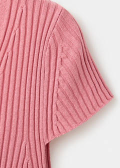 V-neck ribbed knit sweater — Strawberry 8