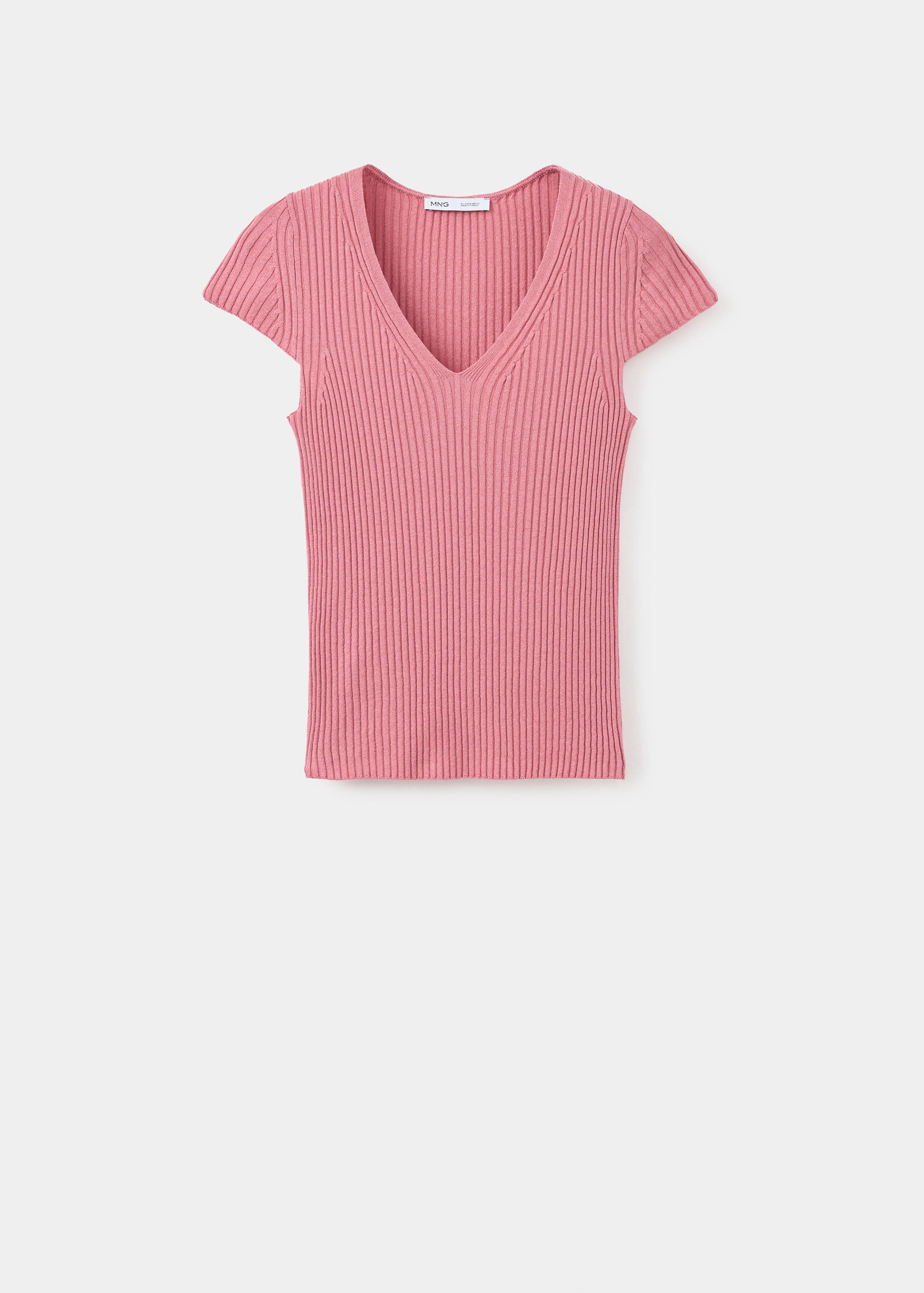 Pull-over côtelé col en V - Article sans modèle