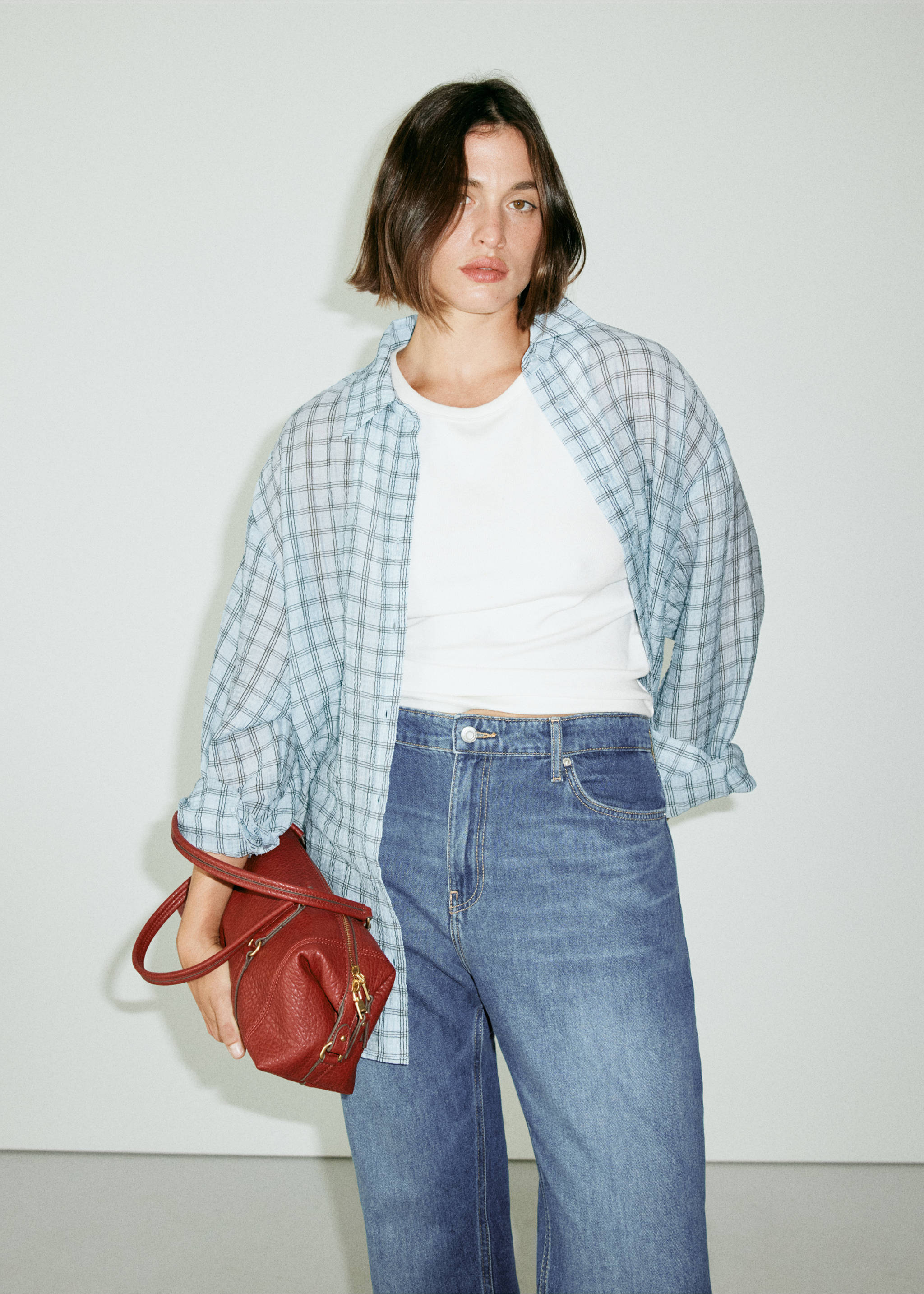 Matilda high-rise straight jeans - Details of the article 6, Dark Blue. Ref: 37024121-00.