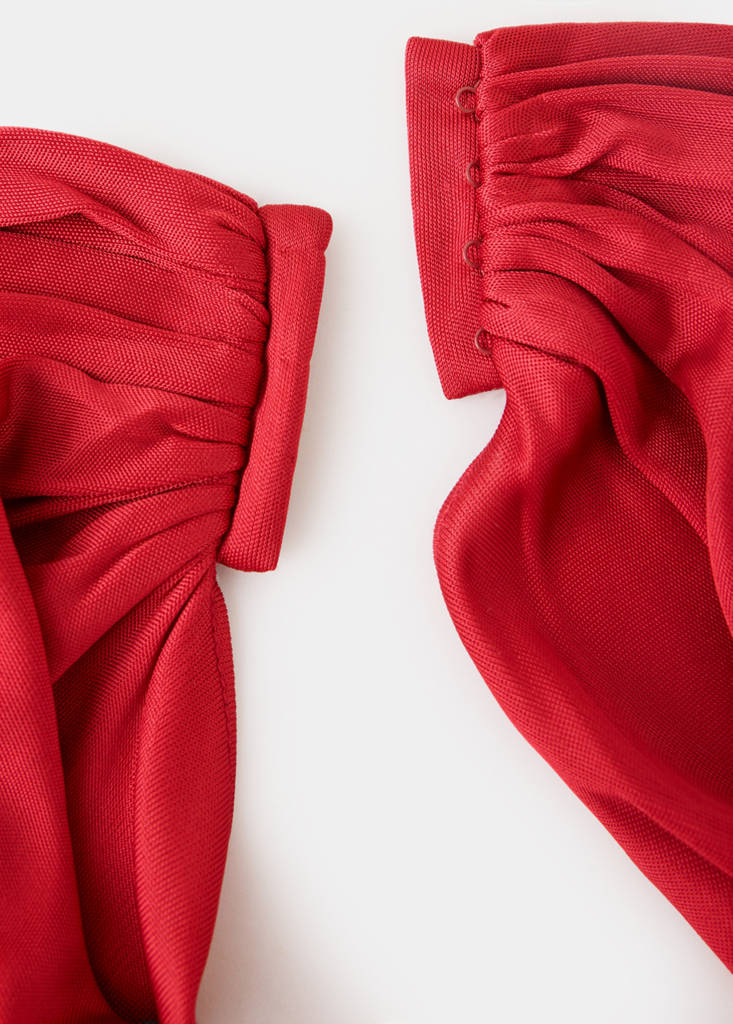 Strapless dress with layer detail — Red