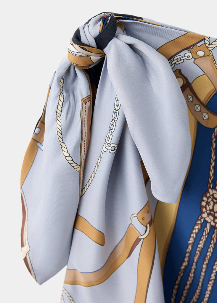 Printed asymmetrical dress — Sky Blue