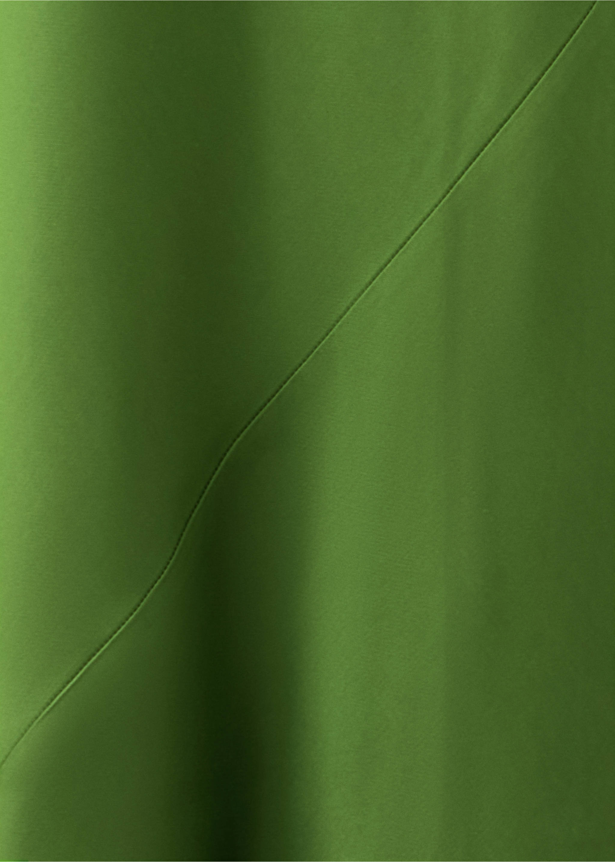 Satin dress with asymmetric ruffle - Details of the article 0, Green. Ref: 37024125-00.