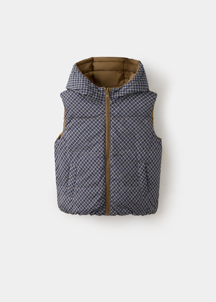 Reversible hooded gilet — Navy
