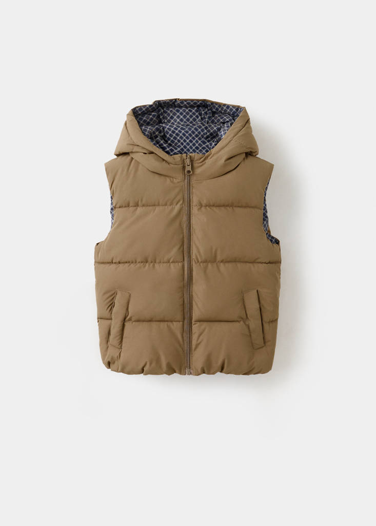 Reversible hooded gilet — Navy