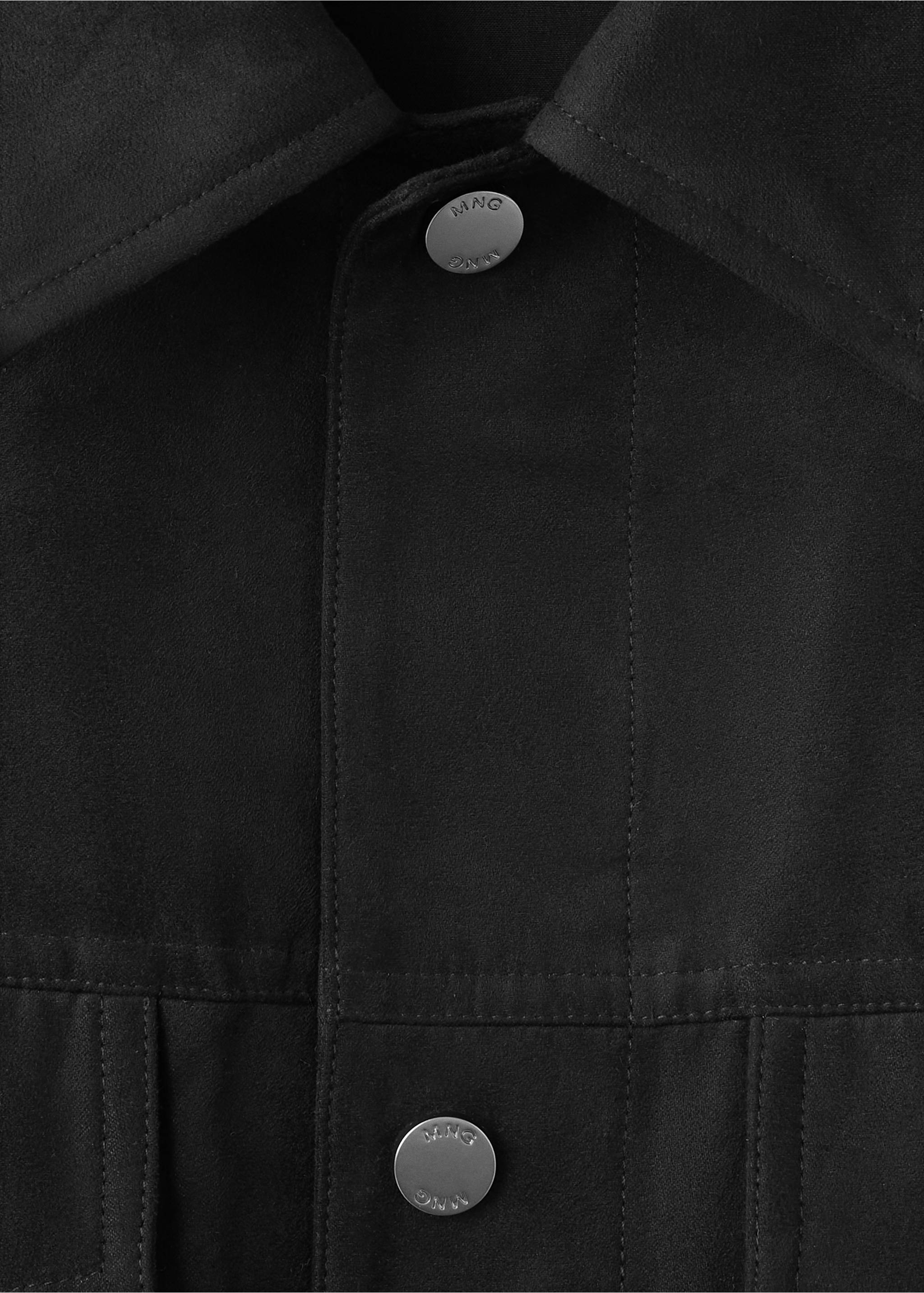 Denim jacket with a shirt-style collar - Details of the article 8, Black. Ref: 37024403-00.