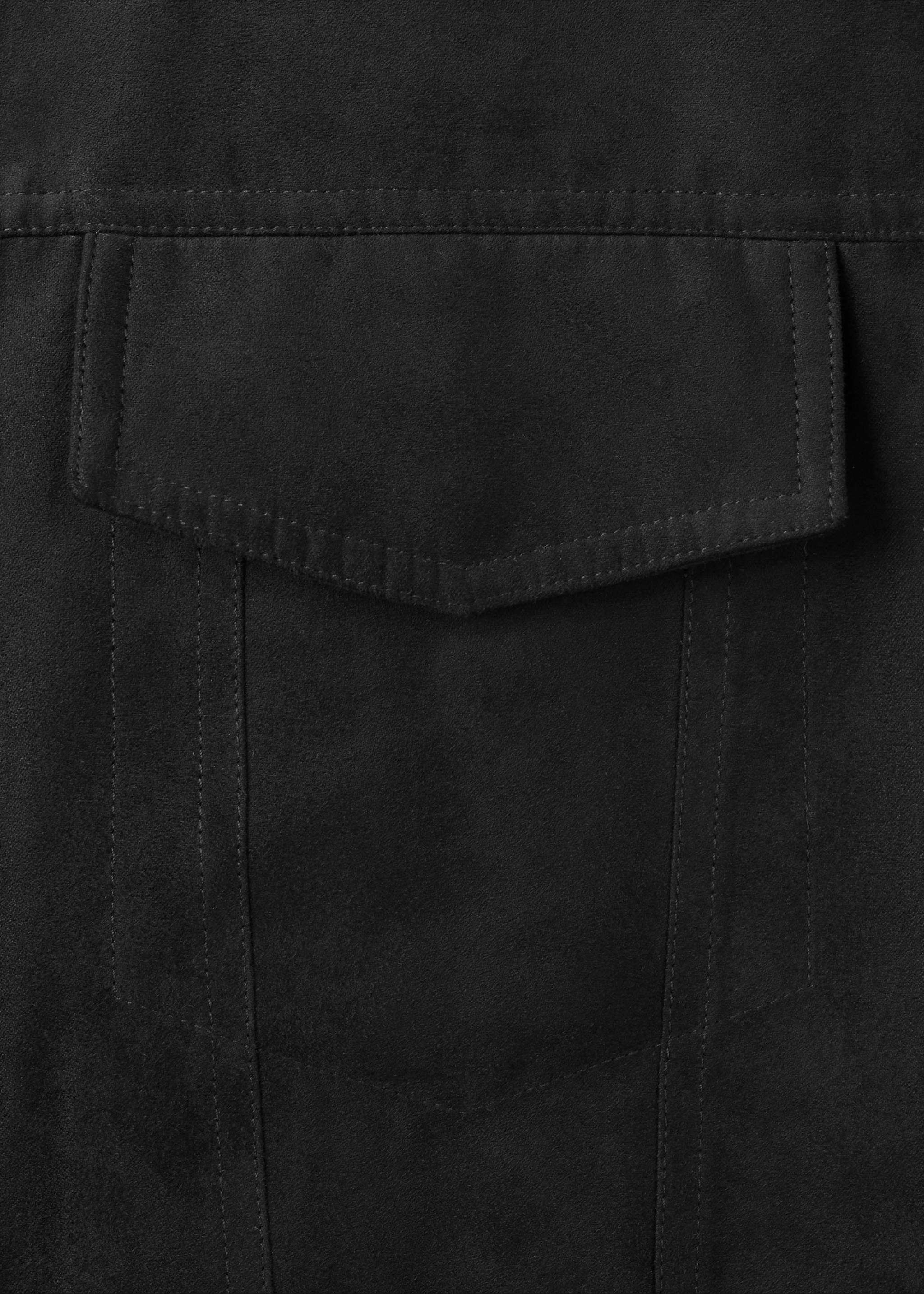Denim jacket with a shirt-style collar - Details of the article 0, Black. Ref: 37024403-00.