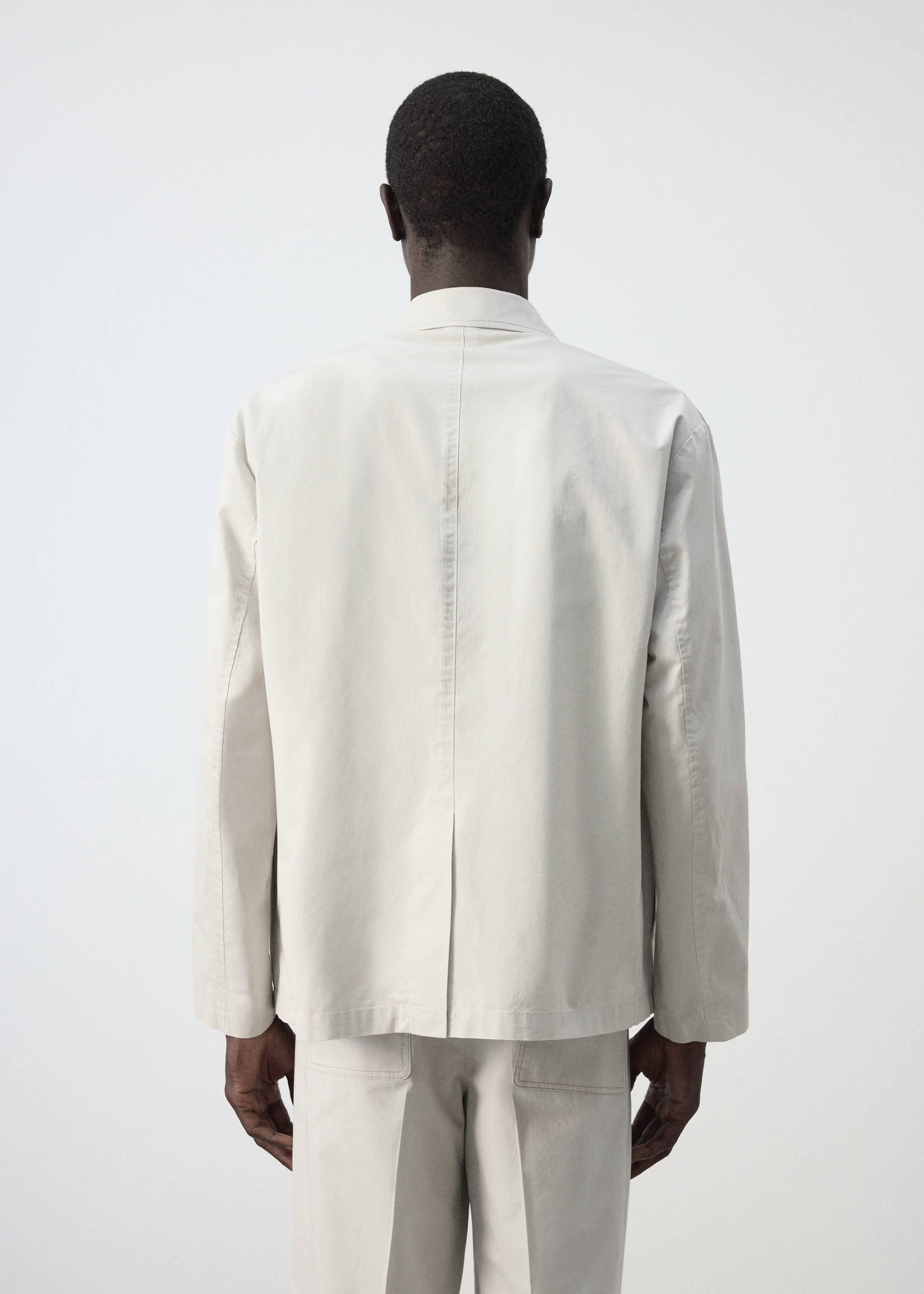 Double-breasted 100% cotton blazer - Reverse of the article