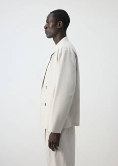 Double-breasted 100% cotton blazer — Light/Pastel Grey 5