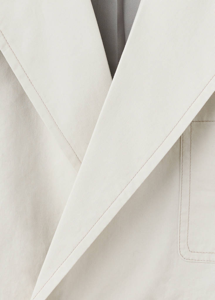 Double-breasted 100% cotton blazer - thumbnail 7