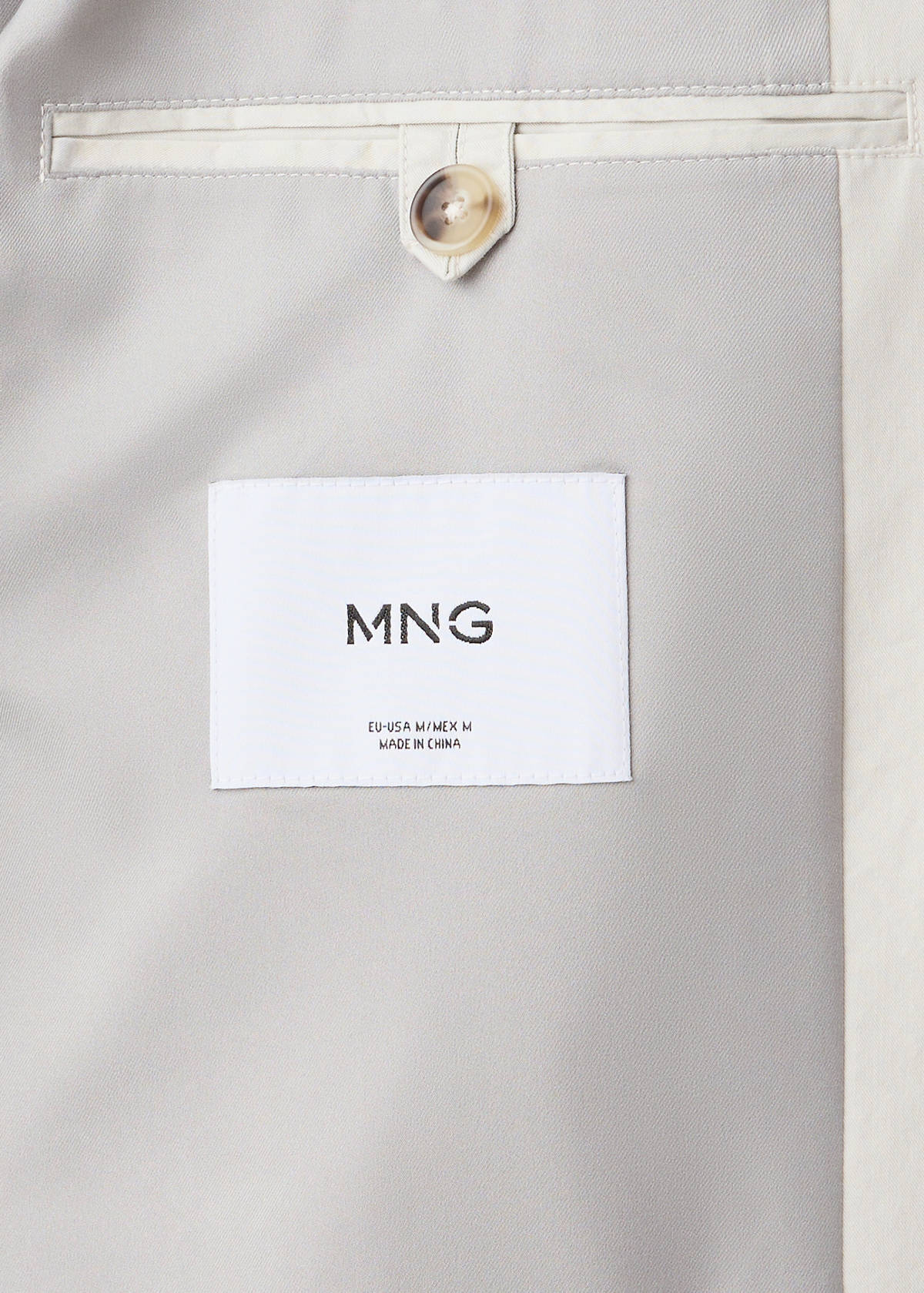 Double-breasted 100% cotton blazer — Light/Pastel Grey