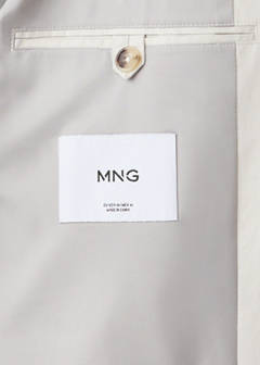 Double-breasted 100% cotton blazer — Light/Pastel Grey 9