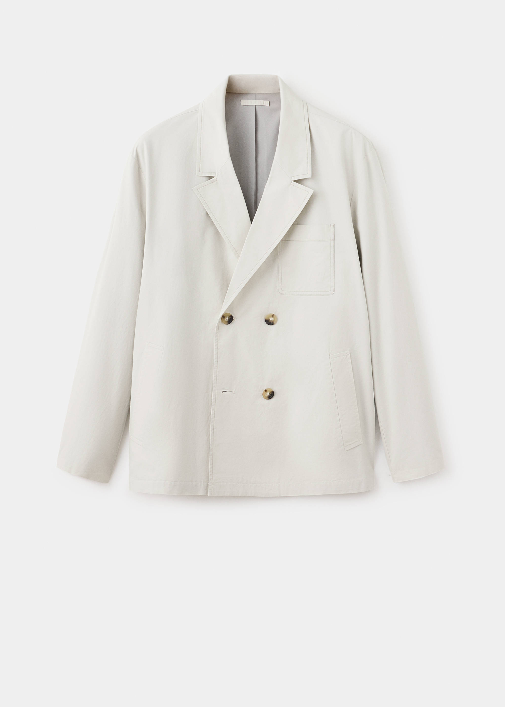 Double-breasted 100% cotton blazer - Article without model